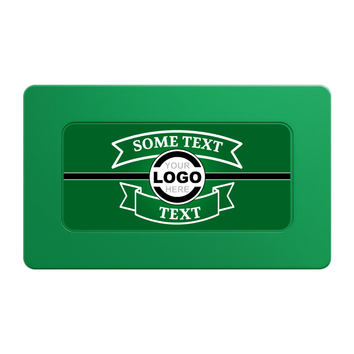 Double Banner Rectangular Poker Chip Plaques - Green - Back