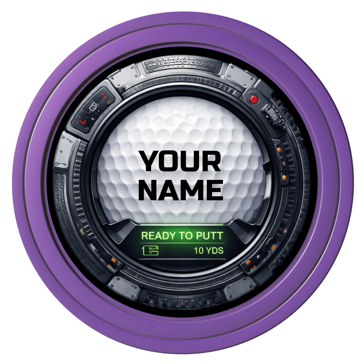 Auto Marked IV Composite Poker Chips - Purple / Solid - Front