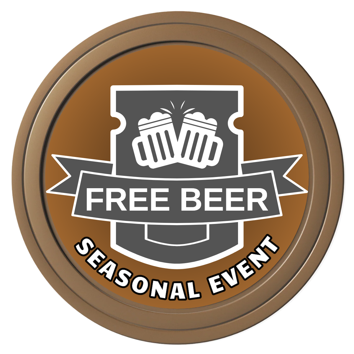 Craft Beer #001 Composite Poker Chips - Brown / Solid - Front