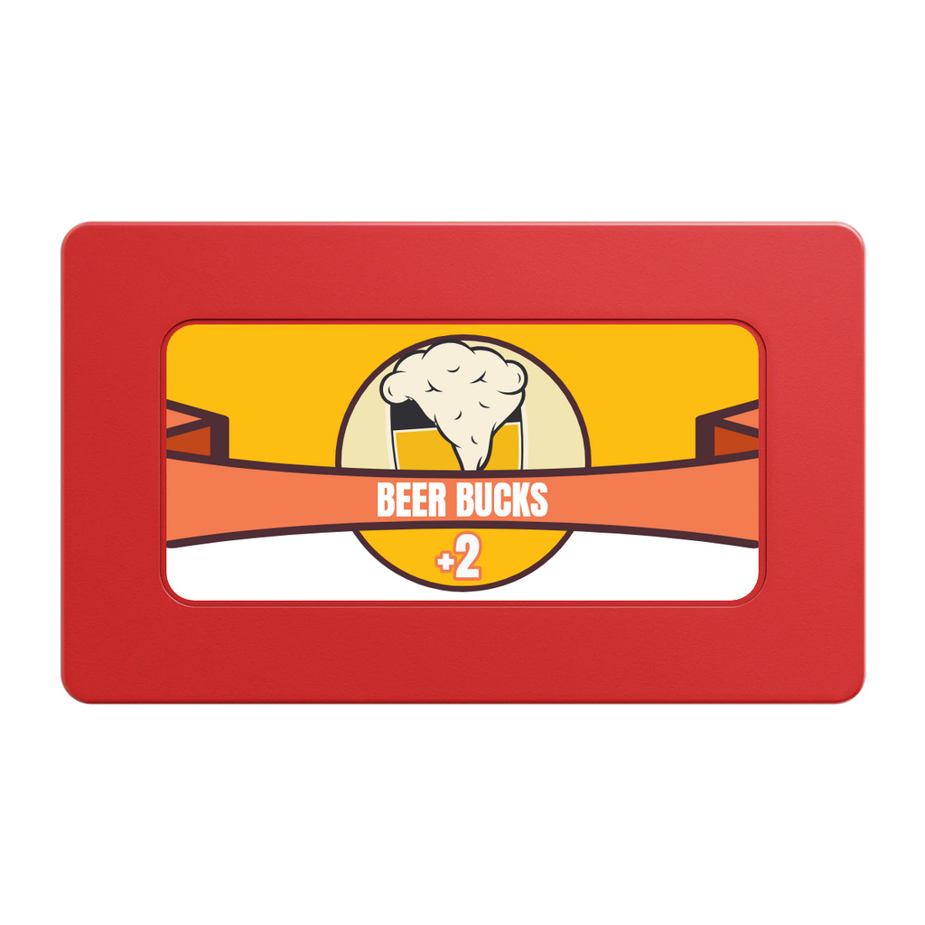 Banner Brew Rectangular Poker Chip Plaques - Red - Front