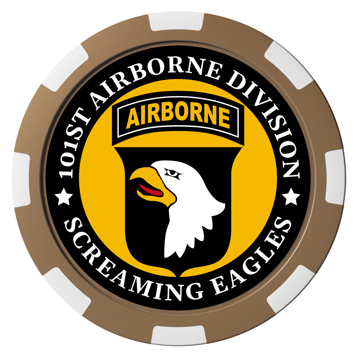 Army Airborne Composite Poker Chips - Brown / 8 Spot - Back