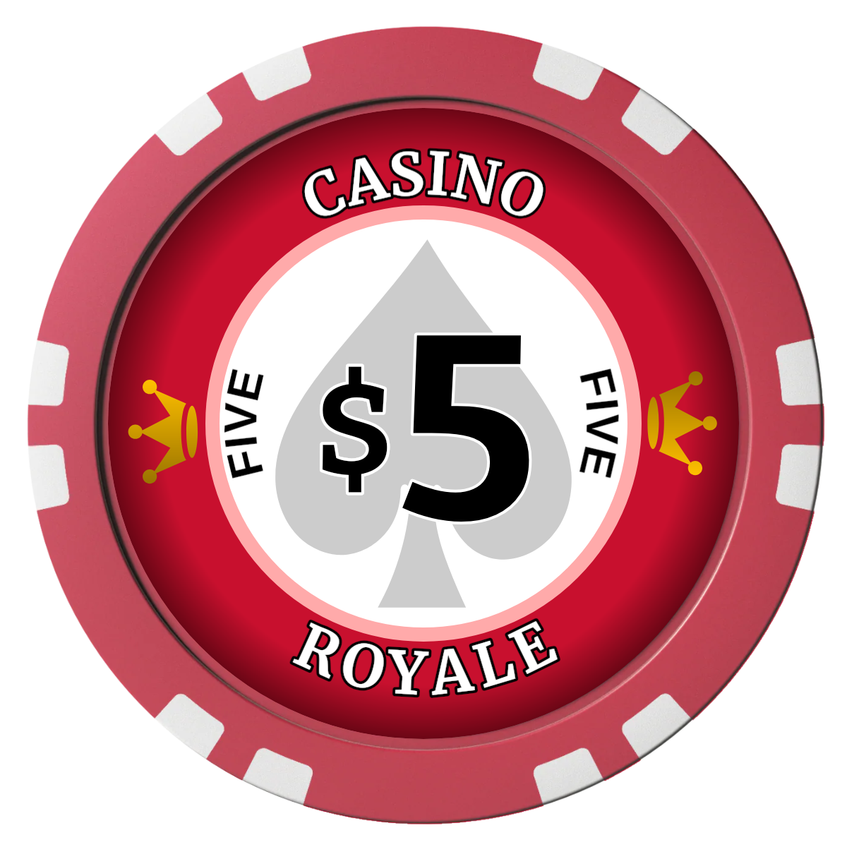 Casino Royale Composite Poker Chips - Red / Double Stripe - Front