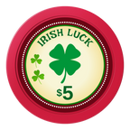 Irish Luck 2" Oversized Poker Chips - Red - Front