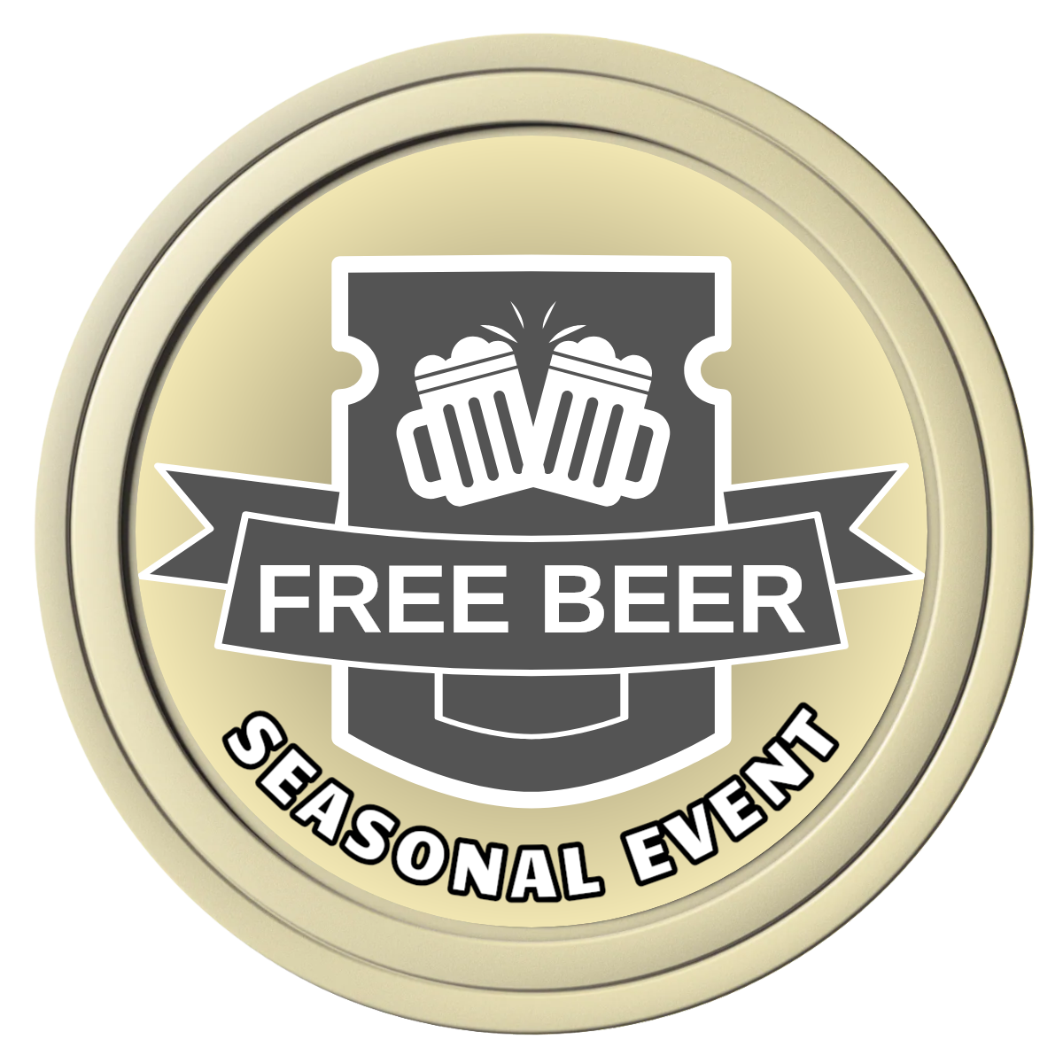 Craft Beer #001 Composite Poker Chips - Ivory / Solid - Front