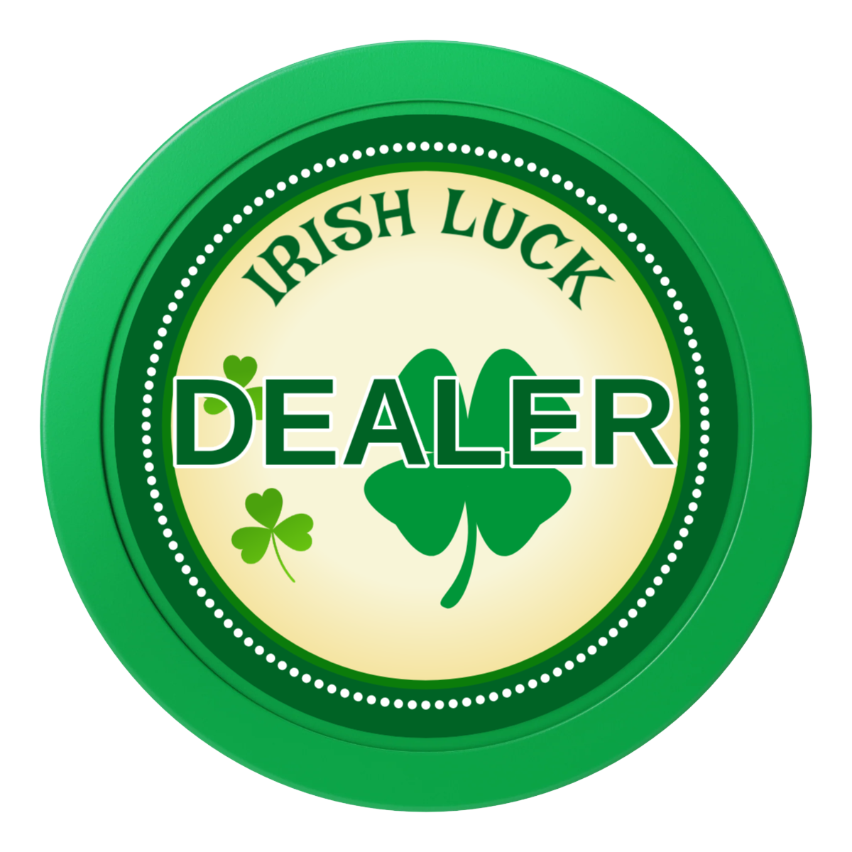 Irish Luck 2" Composite Dealer Button - Green - Front
