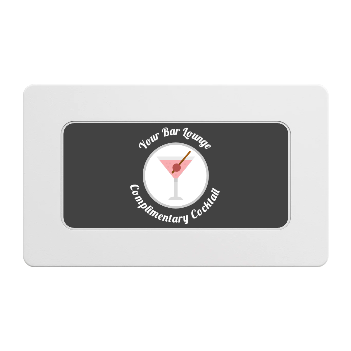 Fancy Drink Rectangular Poker Chip Plaques - White - Front