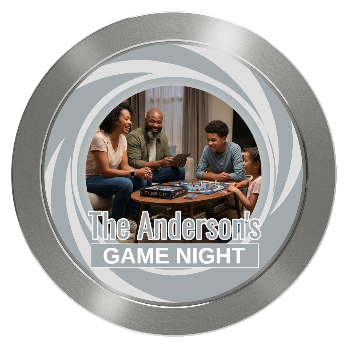 Anderson's Game Night Aluminum Poker Card Guards - Silver - Front
