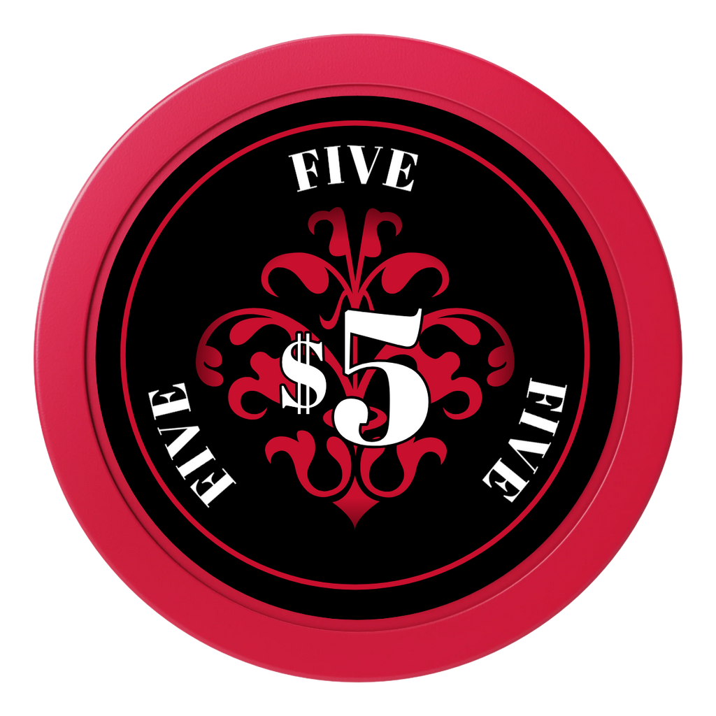 Gothic Revival 2" Oversized Poker Chips - Red - Back