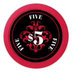 Gothic Revival 2" Oversized Poker Chips - Red - Back