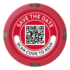 Save the Date Photo QR Code Composite & Metal Hybrid Poker Chips - Red - Back