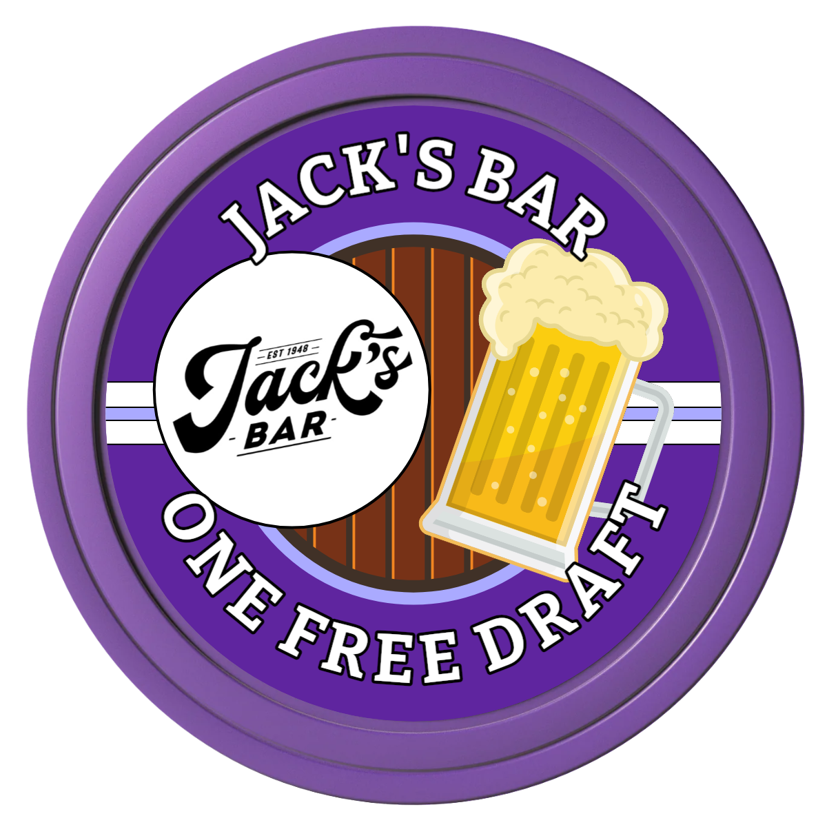 Barnyard Brew Composite Poker Chips - Purple / Solid - Front