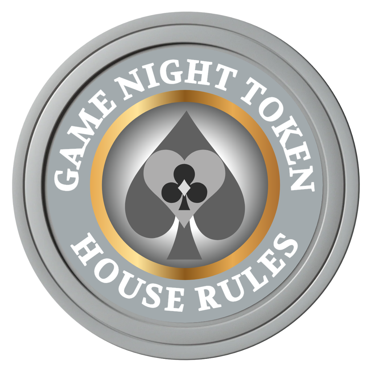 Stacked Suits Composite Poker Chips - Gray / Solid - Front