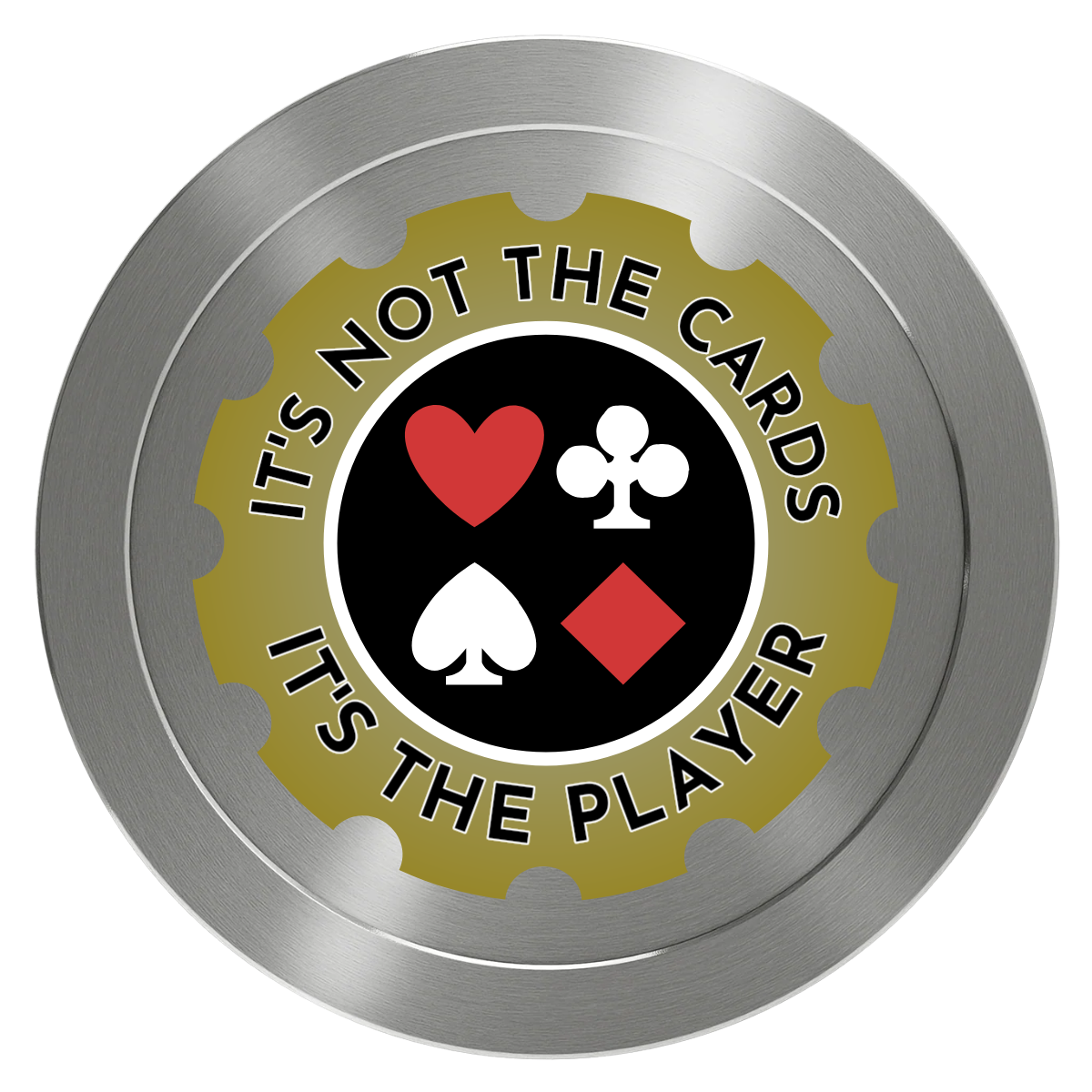 Your Four Suits Aluminum Poker Card Guards - Silver - Front