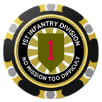 1st Infantry Division Clay Poker Chips - Black / Monte Carlo / 40mm - Front