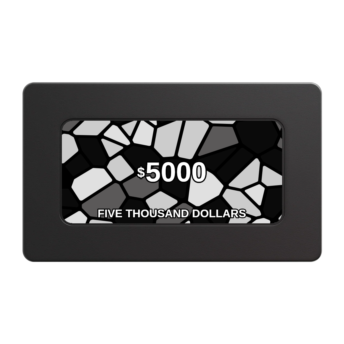 Stained Glass Rectangular Poker Chip Plaques - Black - Front