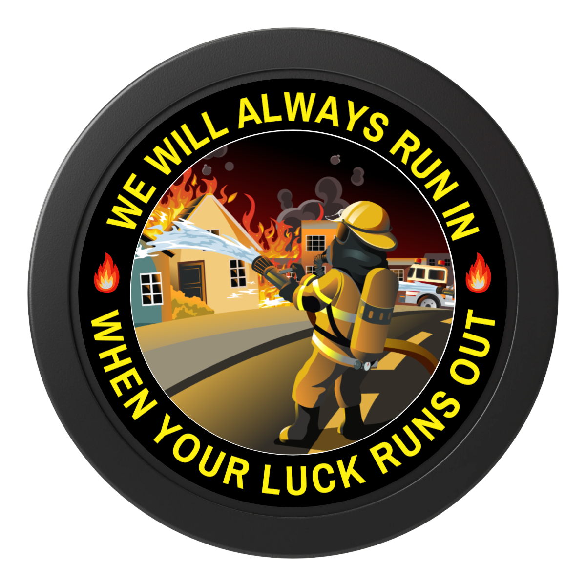 Firefighter Maltese Cross 2" Oversized Poker Chips - Black - Front