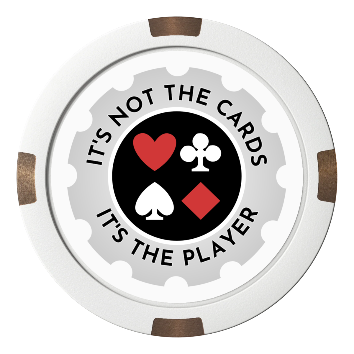 Your Four Suits Composite & Metal Hybrid Poker Card Protectors - White - Front