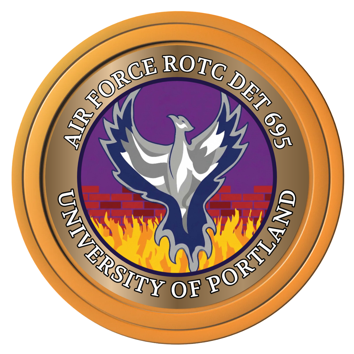 Air Force ROTC Det 695 Composite Poker Chips - Orange / Solid - Front