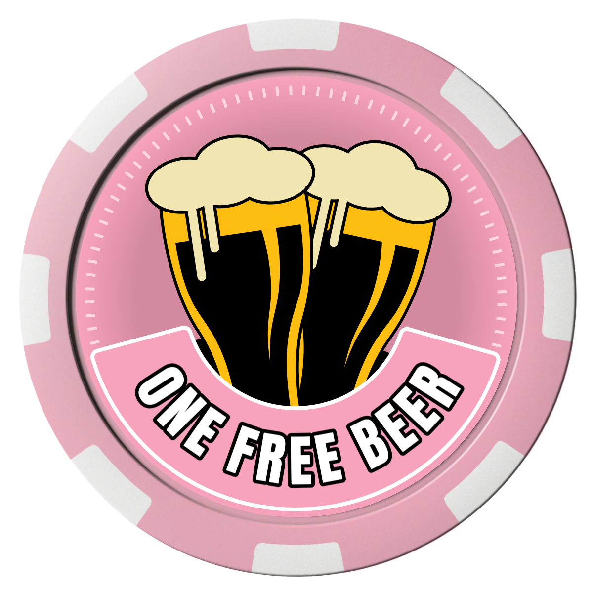 Double Pint 2 Composite Poker Chips - Pink / 8 Spot - Front