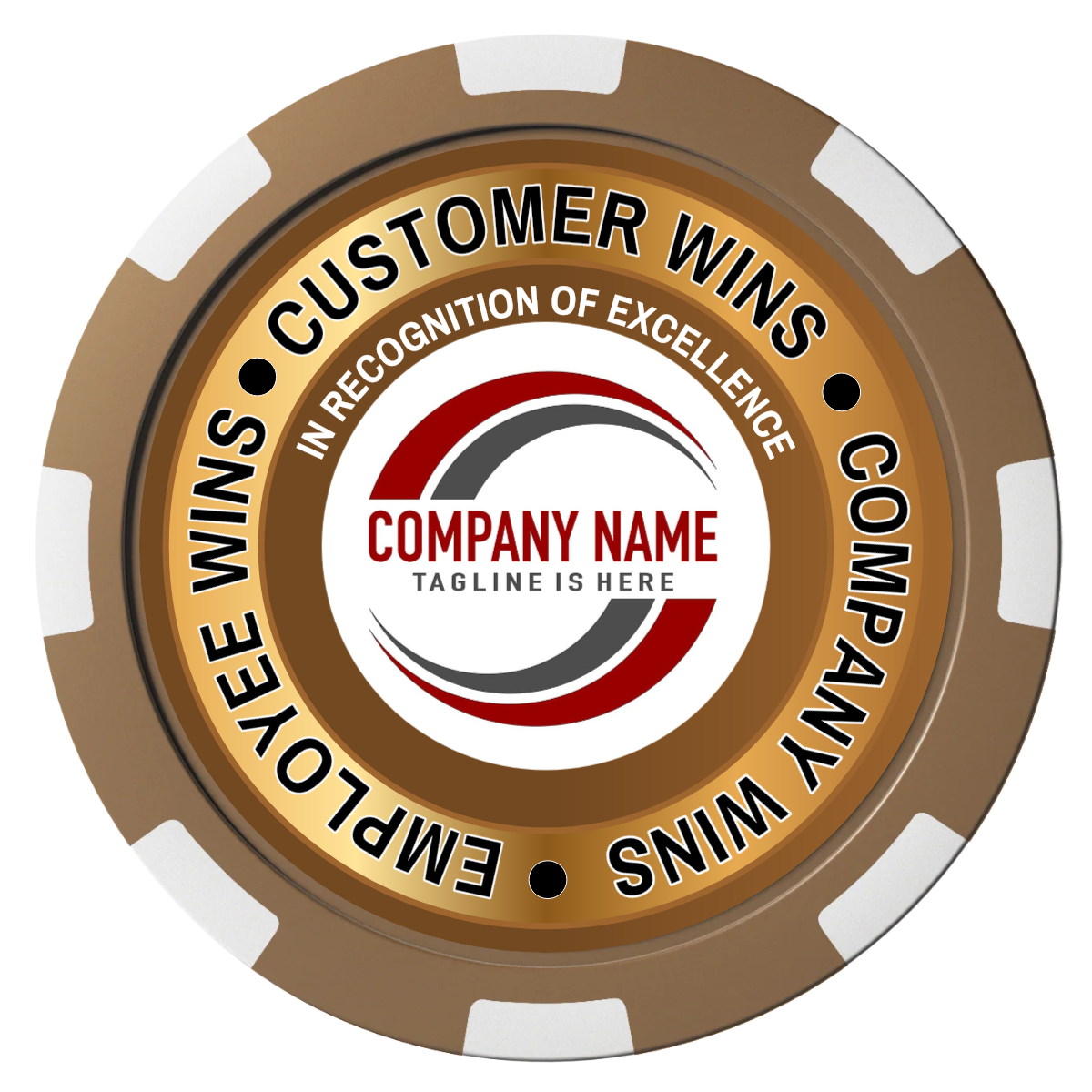 Gold Standard Composite Poker Chips - Brown / 8 Spot - Front