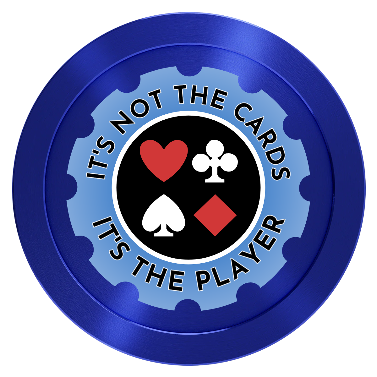 Your Four Suits Aluminum Poker Card Guards - Blue - Front