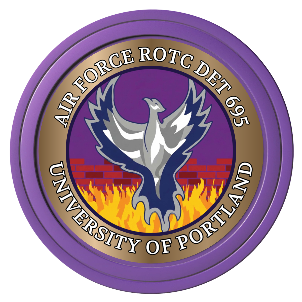 Air Force ROTC Det 695 Composite Poker Chips - Purple / Solid - Front