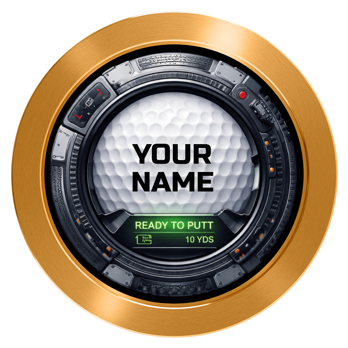 Auto Marked IV Aluminum Poker Chips - Gold - Front