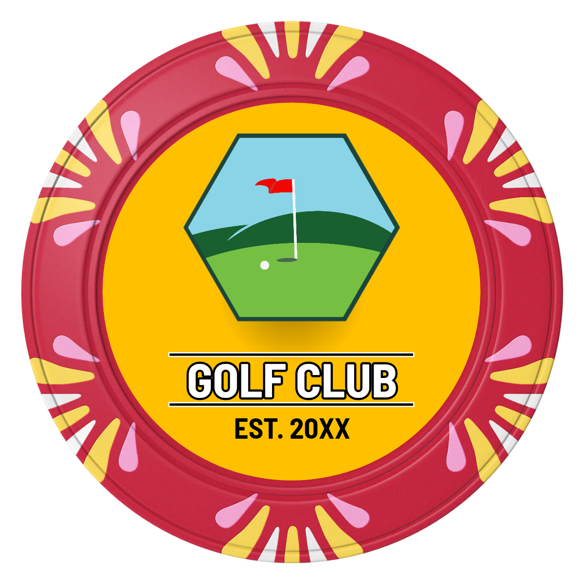 Birdy Bevy Clay Poker Chips - Red / Macau / 40mm - Front