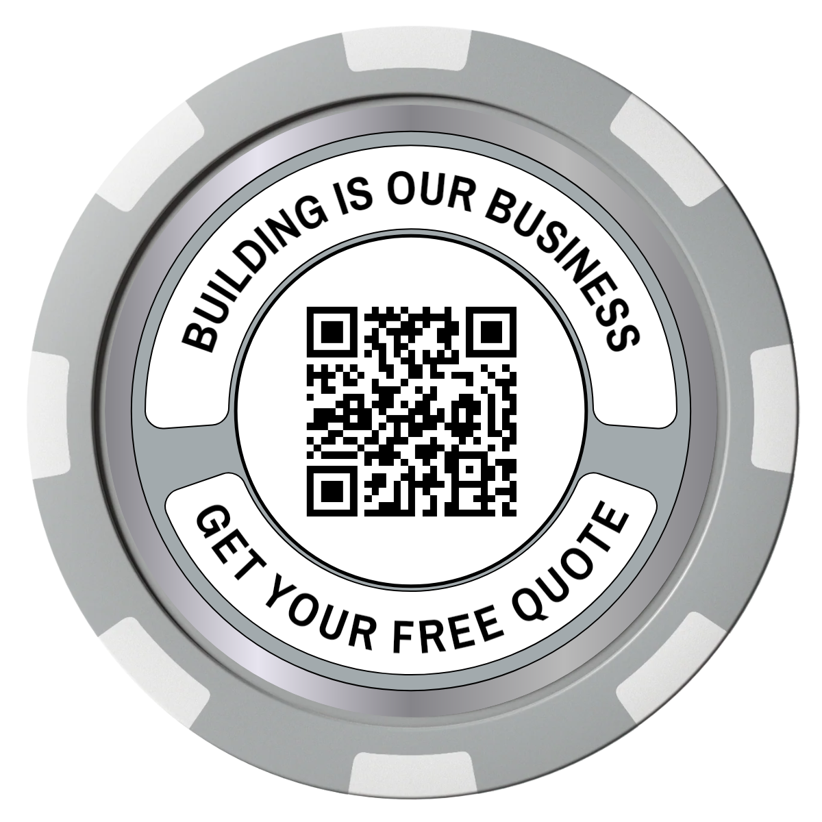 Acme Construction Composite Poker Chips - Gray / 8 Spot - Front