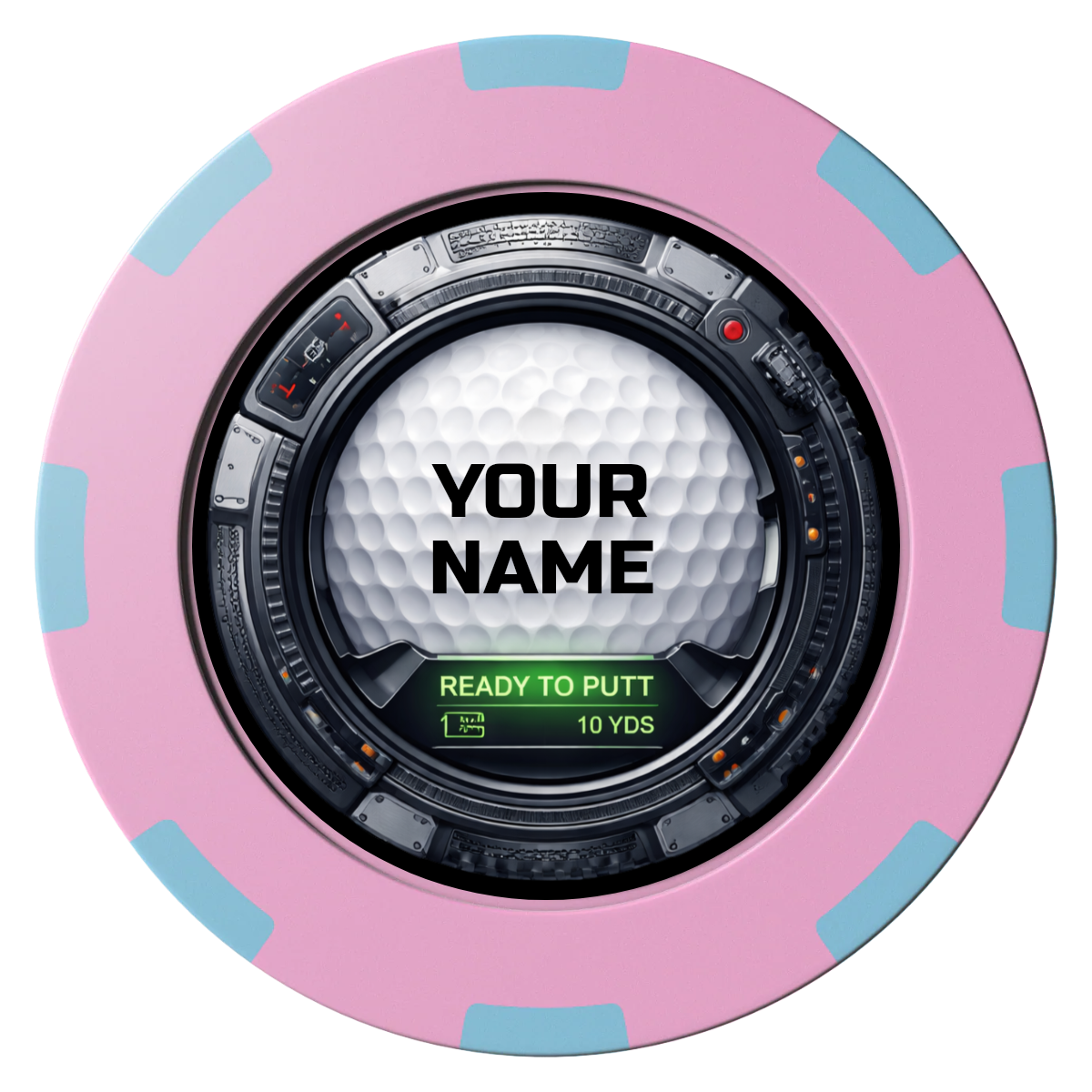 Auto Marked IV Clay Poker Chips - Pink / 8 Spot (2 Tone) / 40mm - Front