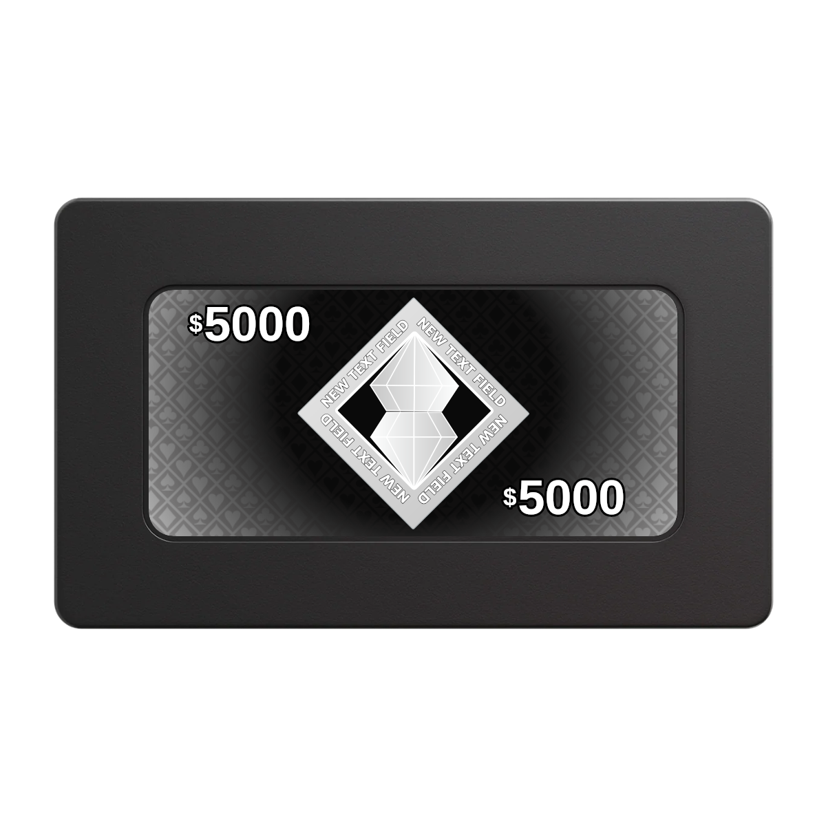 Diamond in the Rough Rectangular Poker Chip Plaques - Black - Back
