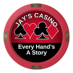 Jay's Casino Composite & Metal Hybrid Poker Card Protectors - Red - Back