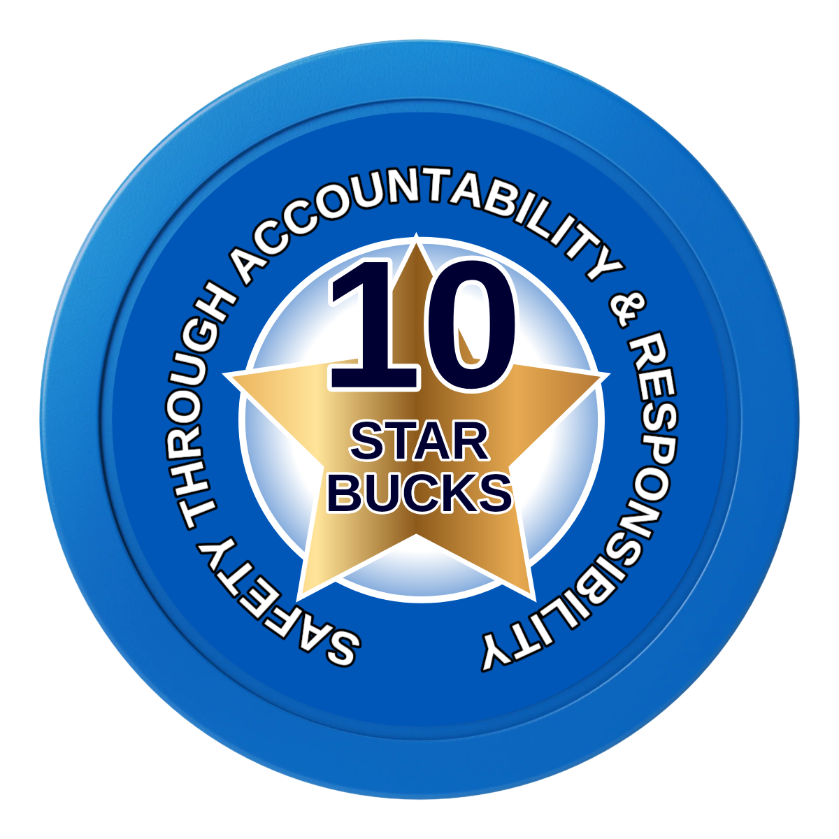 Safety Star 2" Oversized Poker Chips - Blue - Front