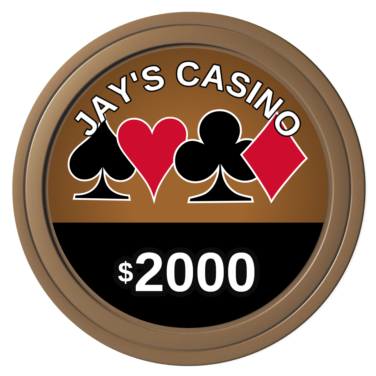 Jay's Casino Composite Poker Chips - Brown / Solid - Front