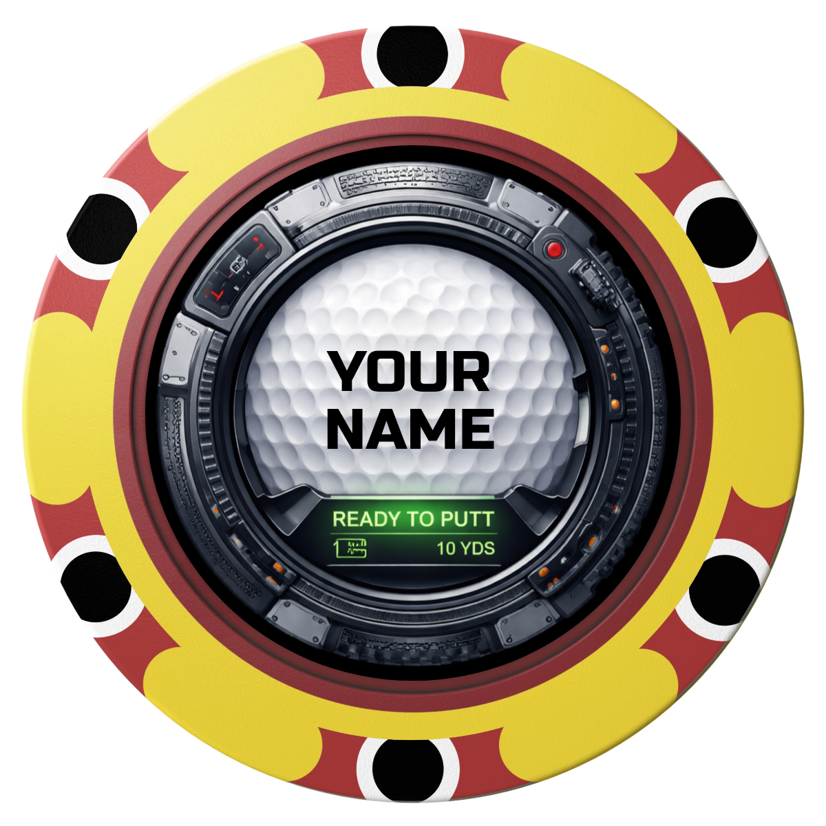 Auto Marked IV Clay Poker Chips - Yellow / Monte Carlo / 40mm - Front