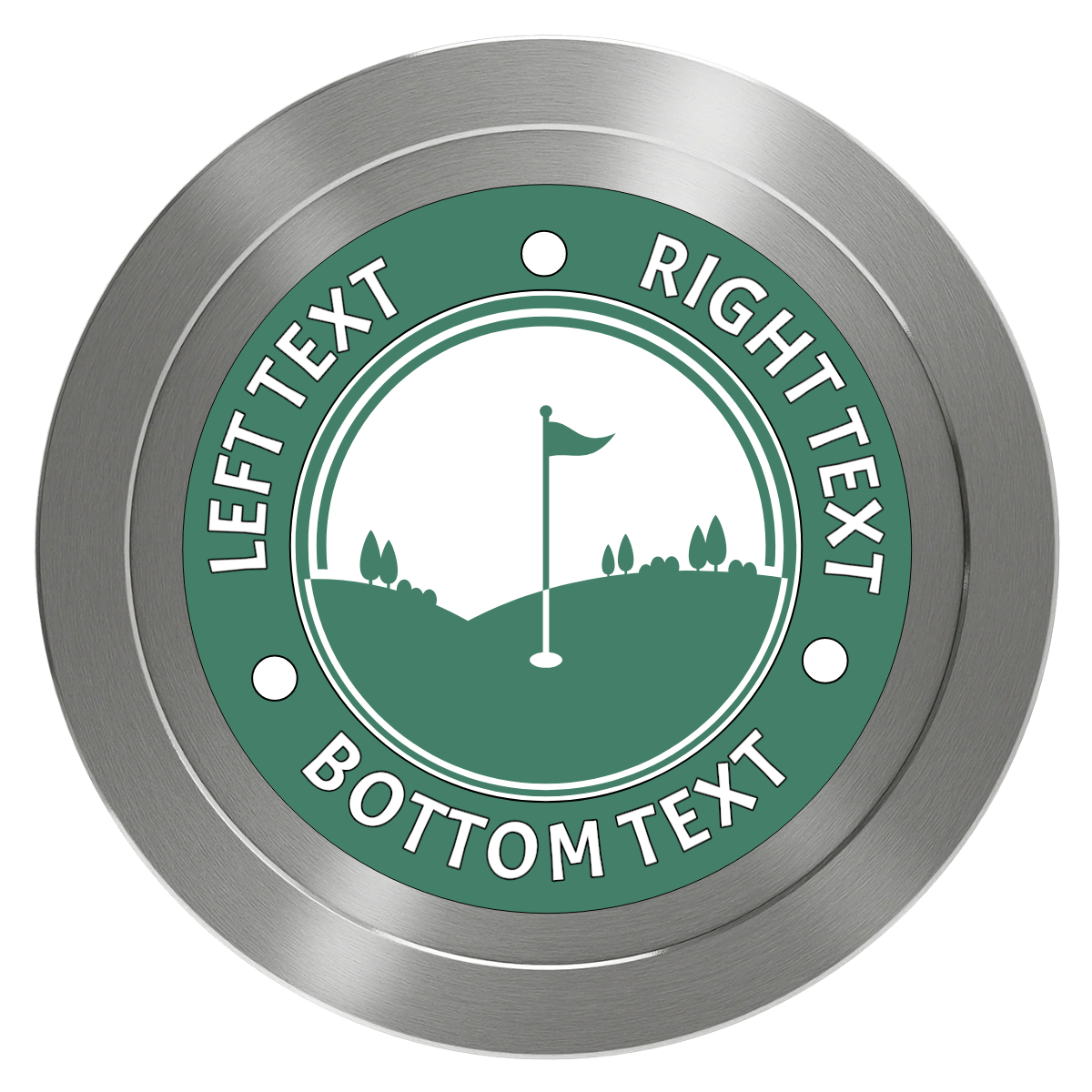 Country Club Golf Course Aluminum Poker Chips - Silver - Front