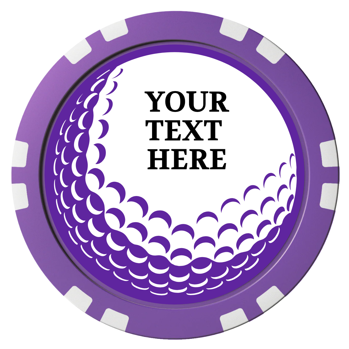 Hole In One Composite Poker Chips - Purple / Double Stripe - Front