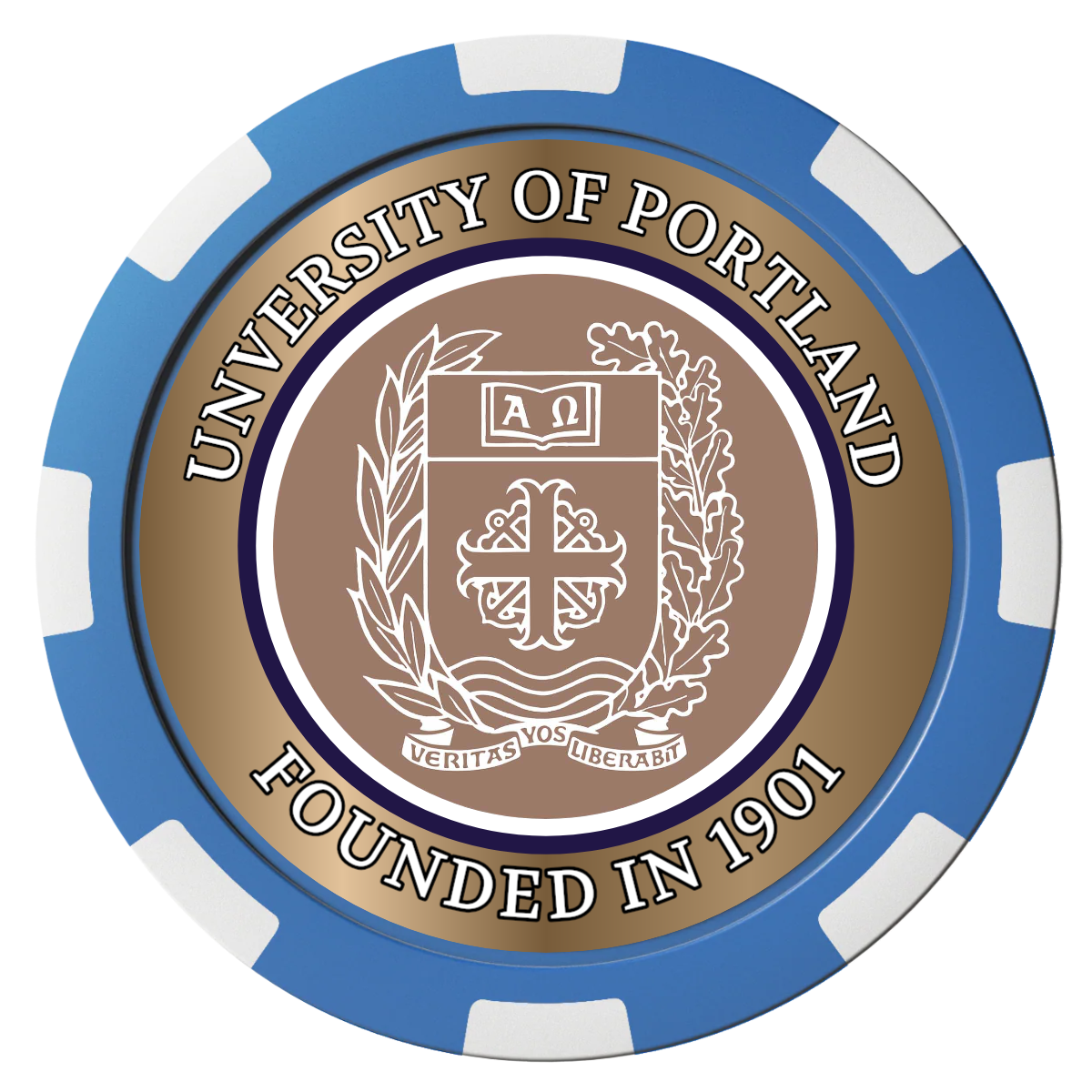 Air Force ROTC Det 695 Magnetic Composite Poker Chips - Blue / 8 Spot - Back