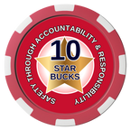 Safety Star Magnetic Composite Poker Chips - Black / 8 Spot - Front