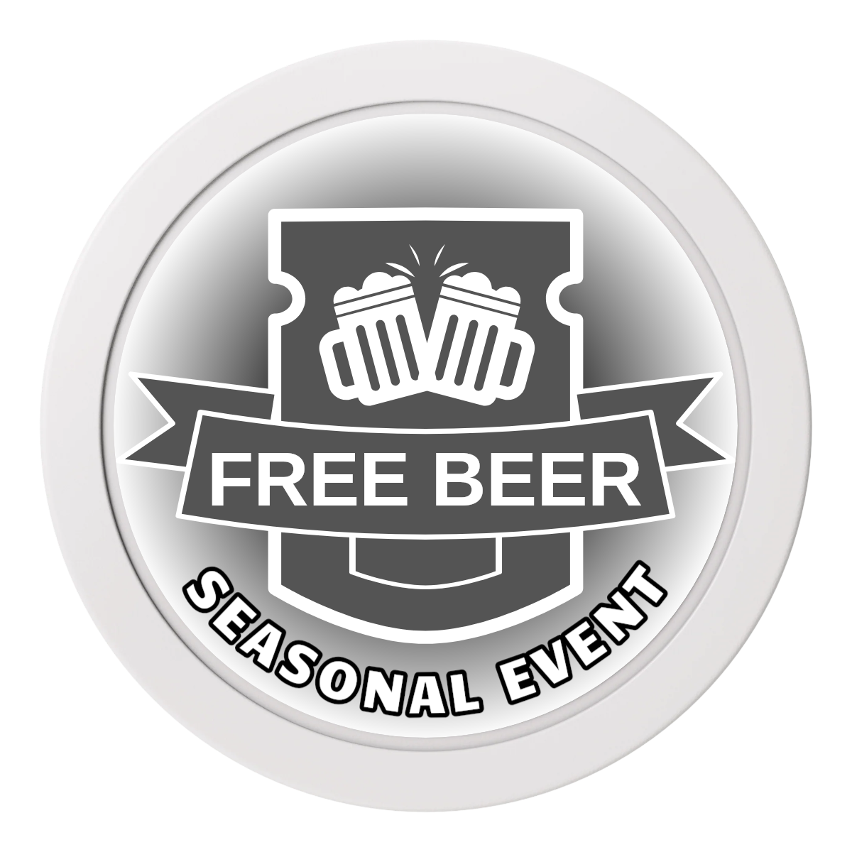 Craft Beer #001 2" Oversized Poker Chips - White - Back