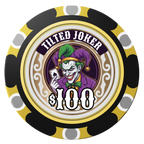 Tilted Joker Clay Poker Chips - Black / Monte Carlo / 40mm - Back