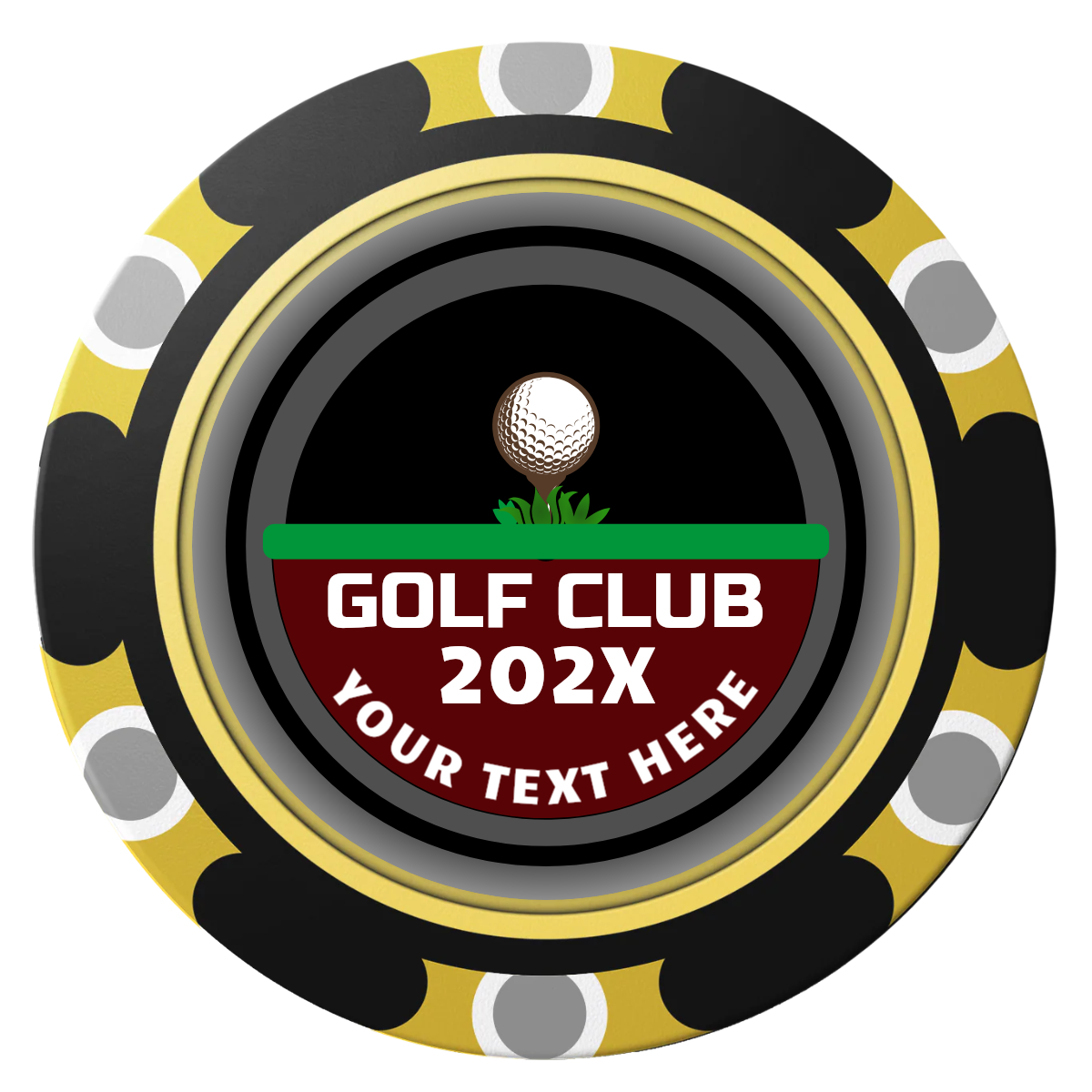 Teed Up Clay Poker Chips - Black / Monte Carlo / 40mm - Back