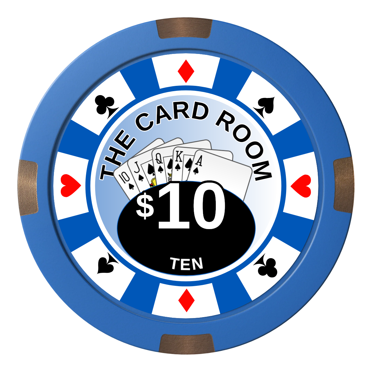 A Suitable Design Composite & Metal Hybrid Poker Chips - Blue - Front