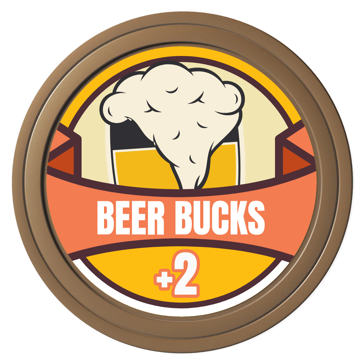 Banner Brew Composite Poker Chips - Brown / Solid - Front