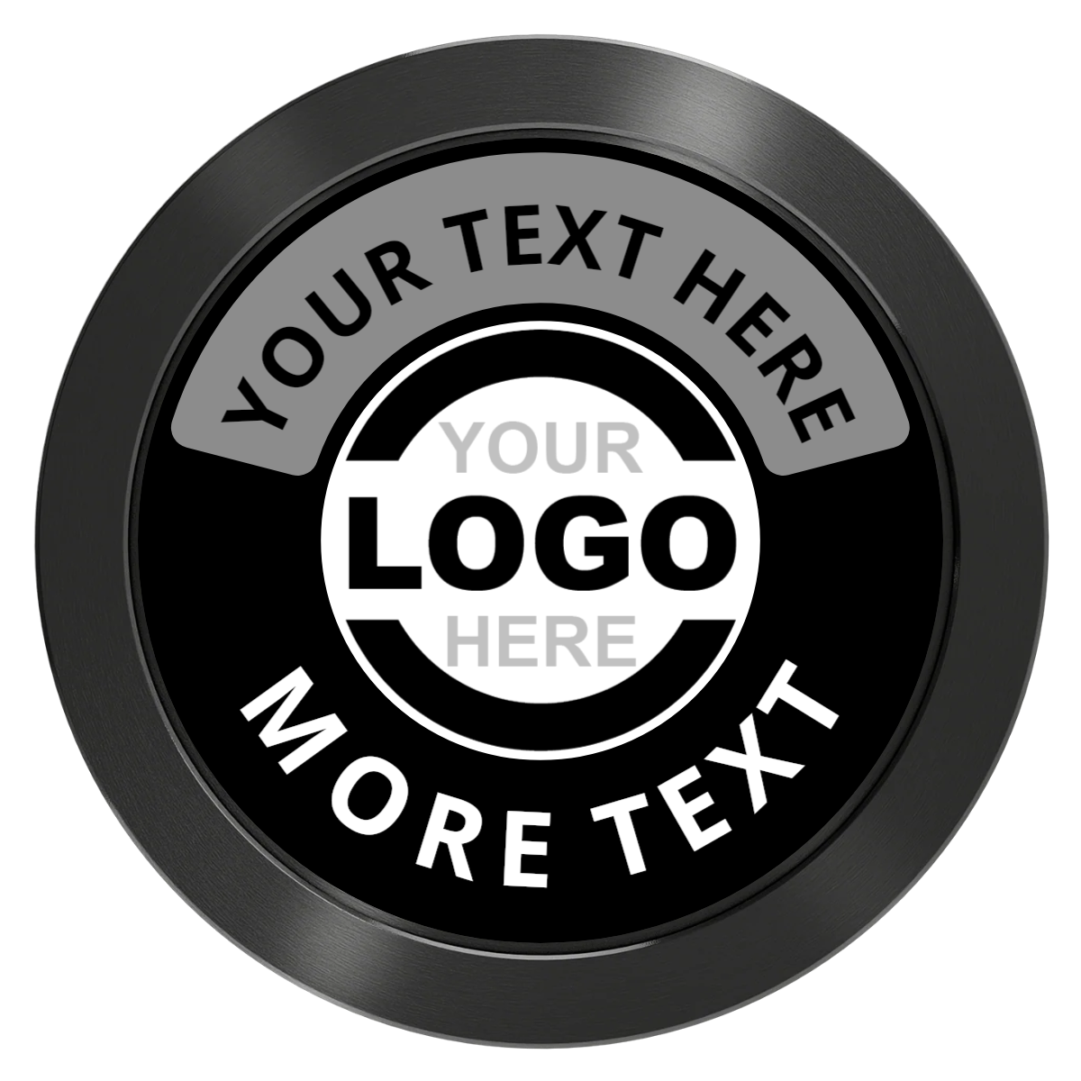 Two Tone Logo Aluminum Poker Chips - Black - Front