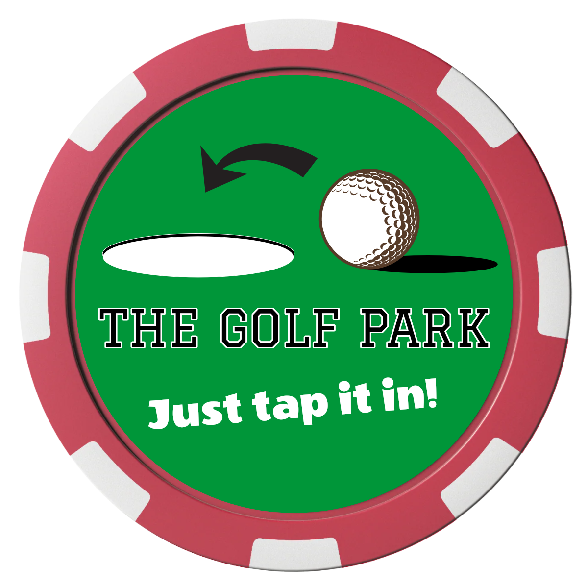 Golf Slogan Magnetic Composite Poker Chips - Red / 8 Spot - Front