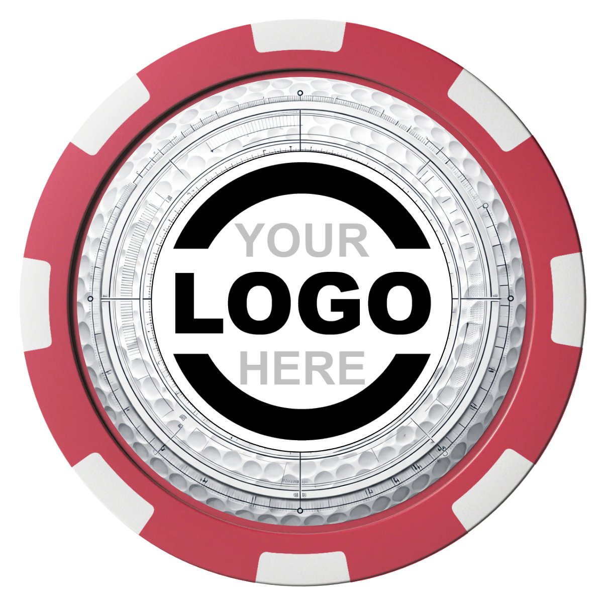 Ball Marcus Jr. Composite Poker Chips - Red / 8 Spot - Back