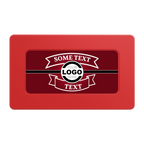 Double Banner Rectangular Poker Chip Plaques - Red - Front