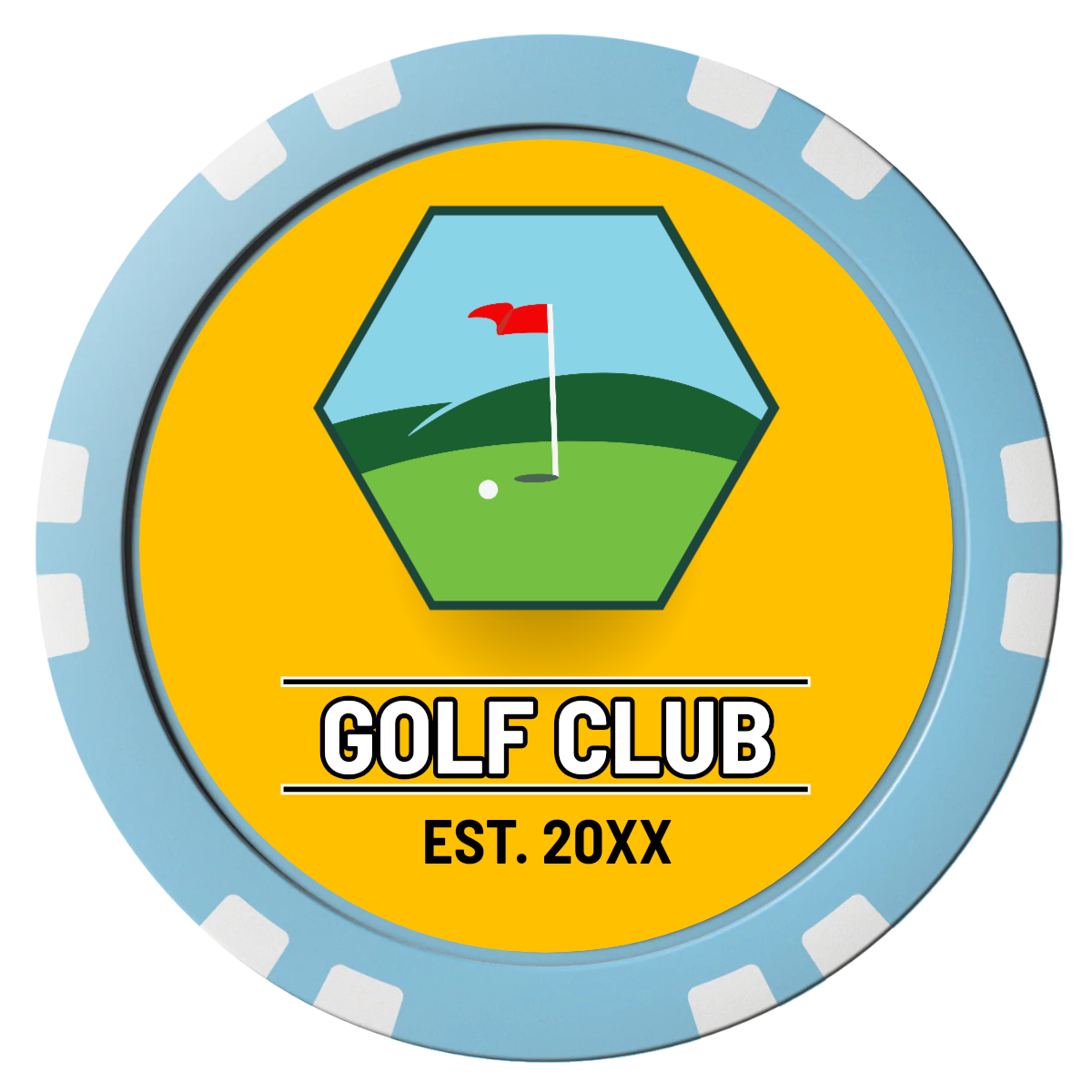 Birdy Bevy Composite Poker Chips - Light Blue / Double Stripe - Front