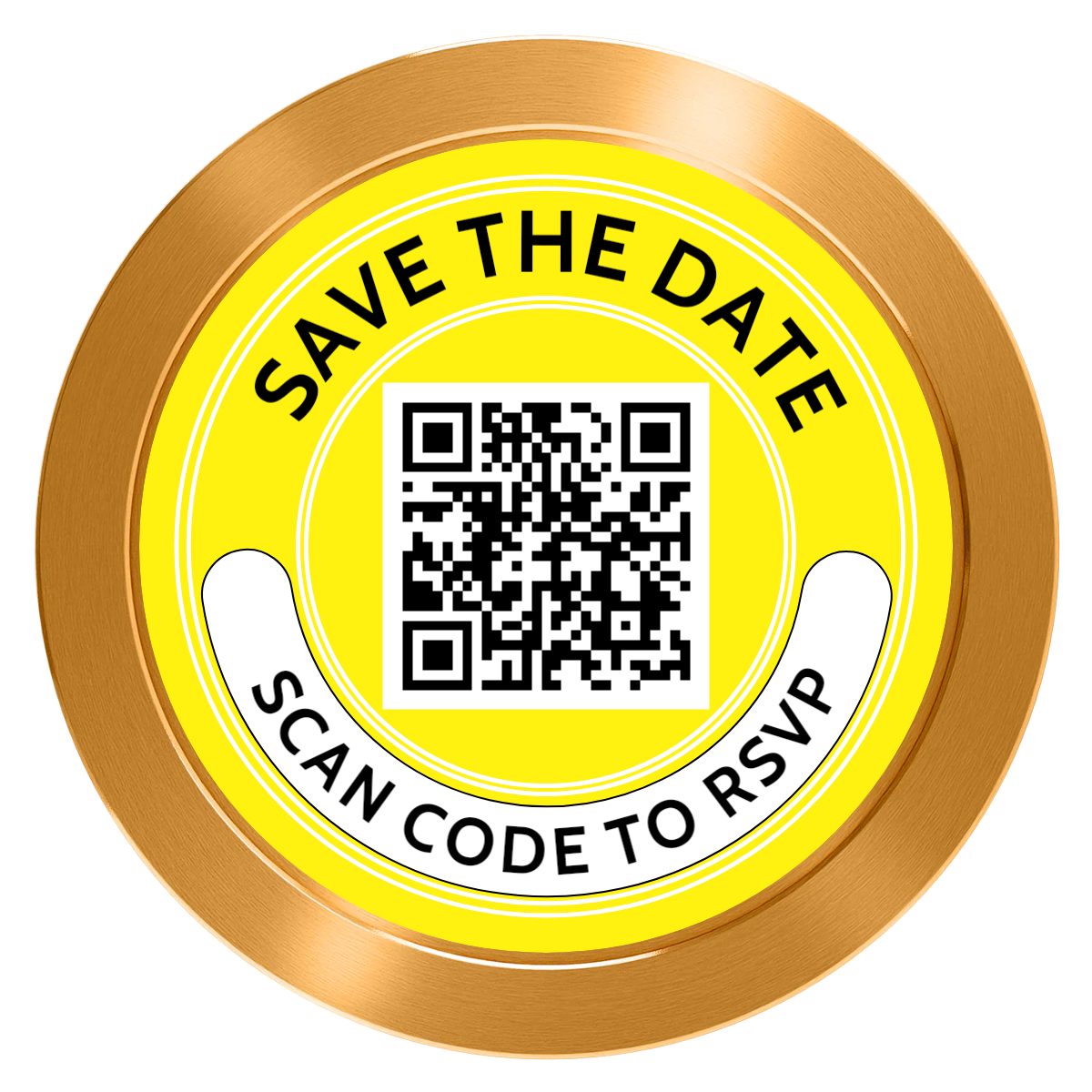 Save the Date Photo QR Code Aluminum Poker Chips - Gold - Back